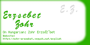 erzsebet zohr business card